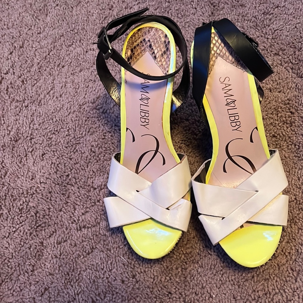 Sam and Libby snake skin wedges